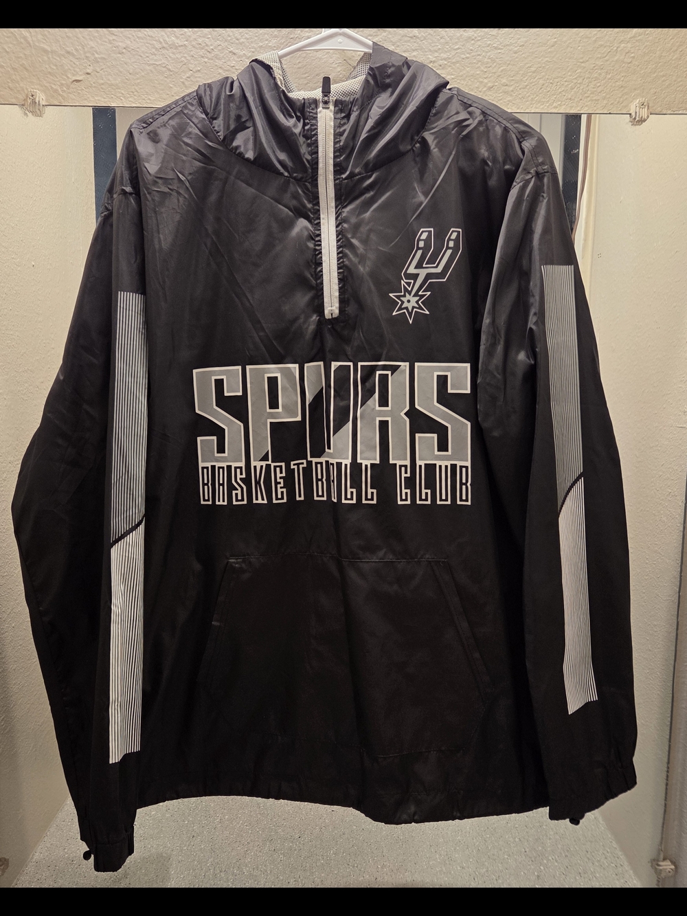 NBA Black White Hooded Pullover Jacket